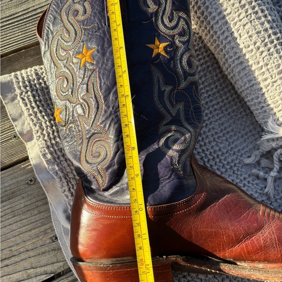 Lucchese Western Cowboy Leather Boots - Women’s size 10 D.  Blue with Stars - Picture 16 of 16